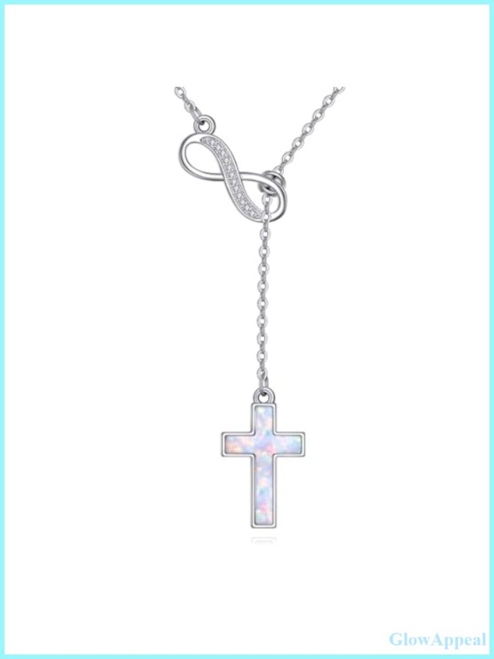 925 Sterling Silver Infinity Cross Necklace 18+2 Inch Lobster Clasp Jewelry